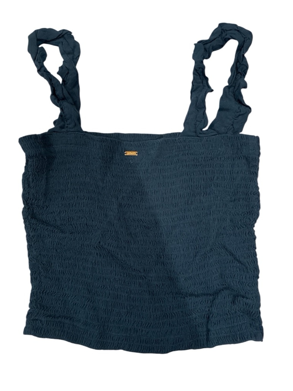PINK Victoria's Secret Navy Smocked Camisole with Ruched Straps - Picture 2 of 3